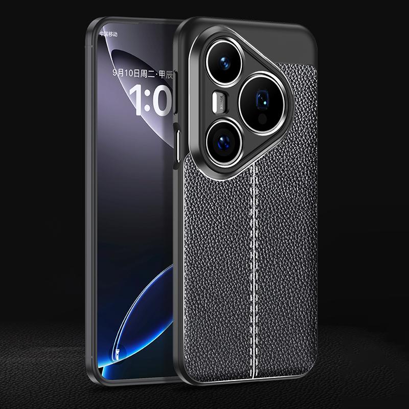 إيروريكس جراب هاتف Huawei Pura 80 Pro 5G من مادة TPU الليتشي المقاومة للصدمات (أسود) - Image 1