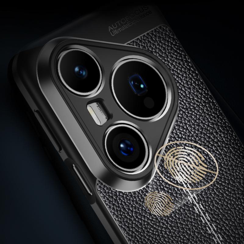 إيروريكس جراب هاتف Huawei Pura 80 Pro 5G من مادة TPU الليتشي المقاومة للصدمات (أسود) - Image 5