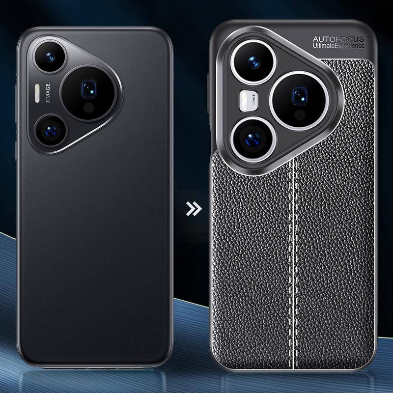 إيروريكس جراب هاتف Huawei Pura 80 Pro 5G من مادة TPU الليتشي المقاومة للصدمات (أسود) - Image 4