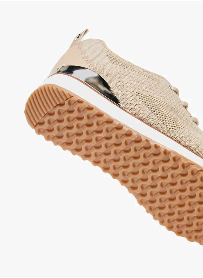 Celeste Women's Mesh Textured Sneakers with Lace-Up Closure