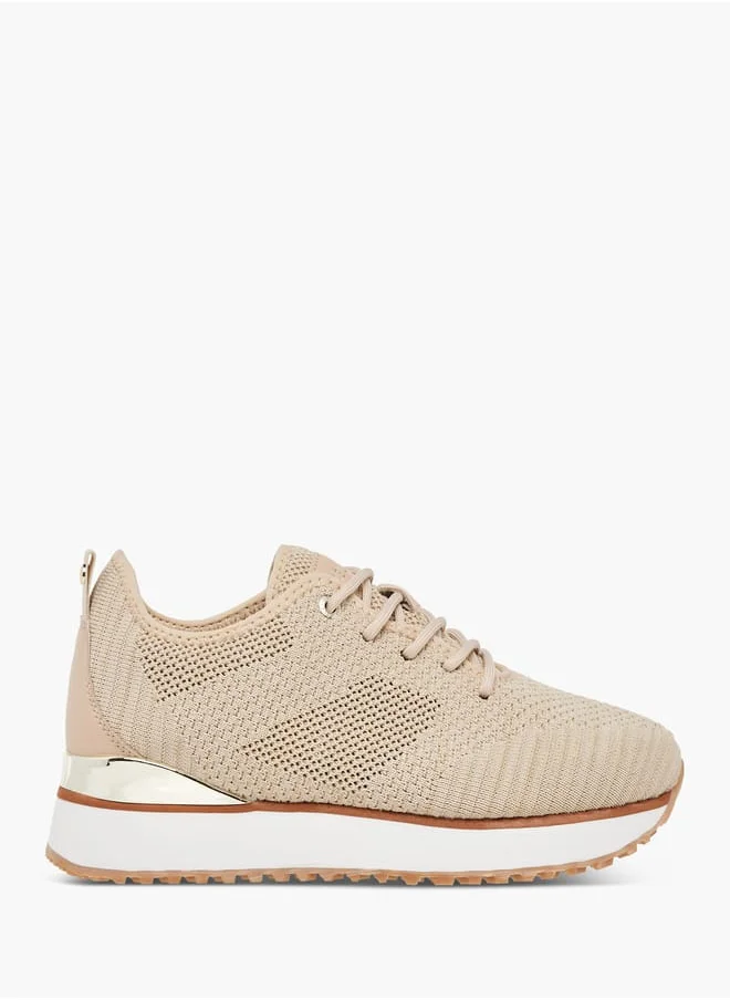 Celeste Women's Mesh Textured Sneakers with Lace-Up Closure