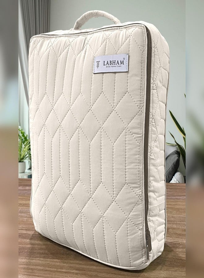 LABHAM® Azure King Size Bedcover Set - 300GSM Ultra Sonic Quilted, (90"x108") Super Soft, Durable, Easy Care, Bedspread with 2 Pillow Covers & Storage Bag (Bone) - Image 5