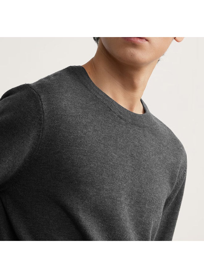 Markless Men's Autumn Winter Warm Crew Neck Knit Sweater Casual Pullover Base Layer 0710 Smoky Gray Xxl - Image 1