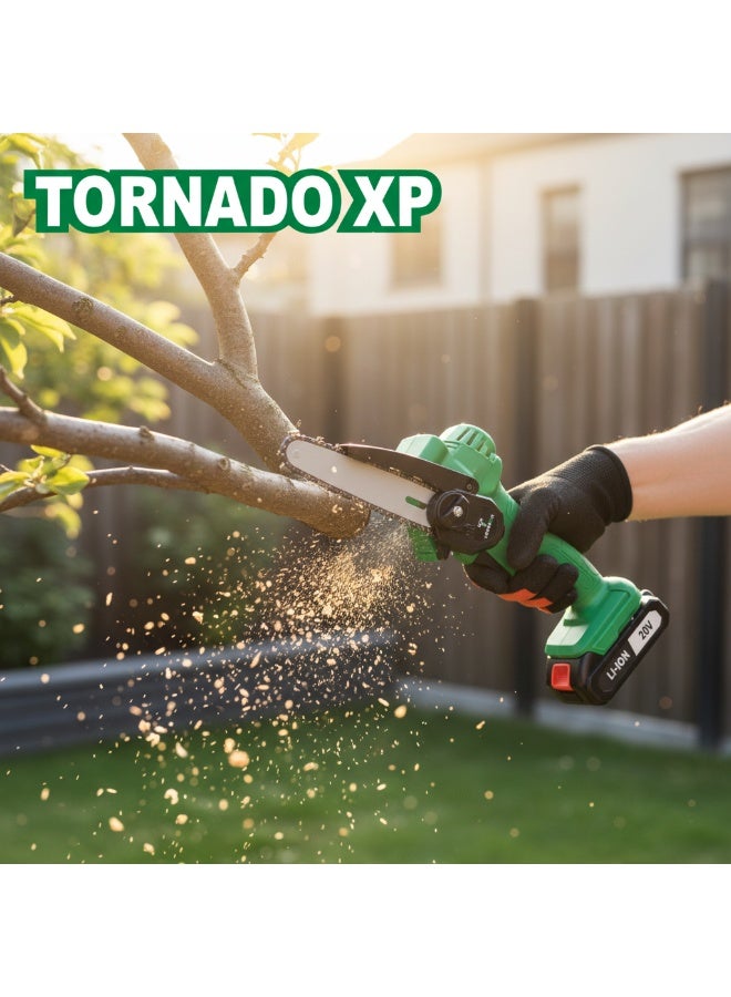 تورنيدو اكس بي  منشار حطب بطارية 8 بوصة 20 فولت من تورنادو – خفيف الوزن، لاسلكي، مزود ببطاريتين لأداء قوي ومتنقل - Image 3