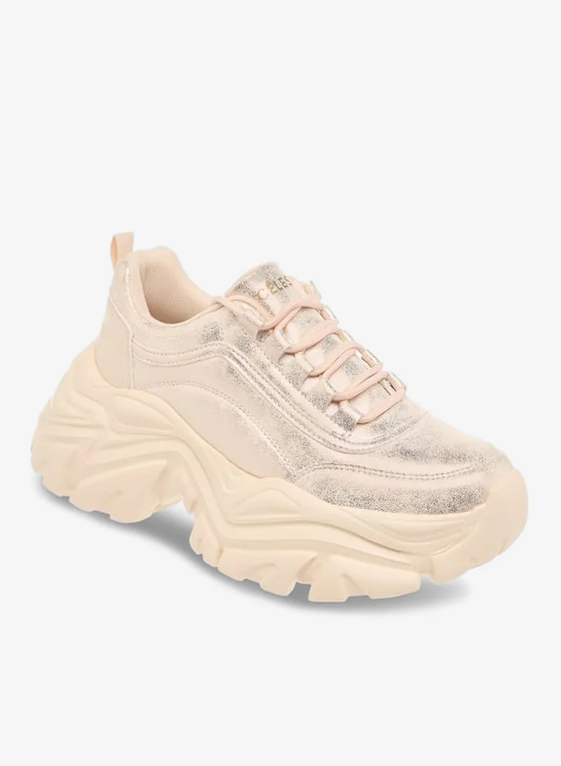 Celeste Women's Panelled Sneakers with Lace-Up Closure