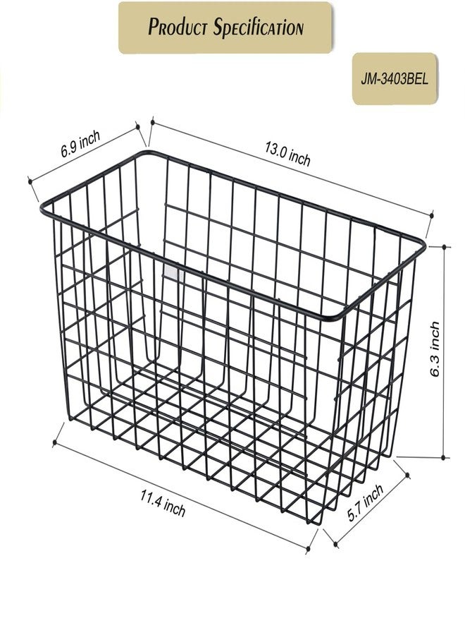 JUNCHU CHERRY 4 Pack【Extra Large】Hanging Kitchen Basket,Wire Storage Basket,with Traceless Tape and 3M High-Strength Plastic Hooks,no Drilling,for Cabinet Storage,Kitchen,Bathroom,Storage Room,large capacity - Image 2
