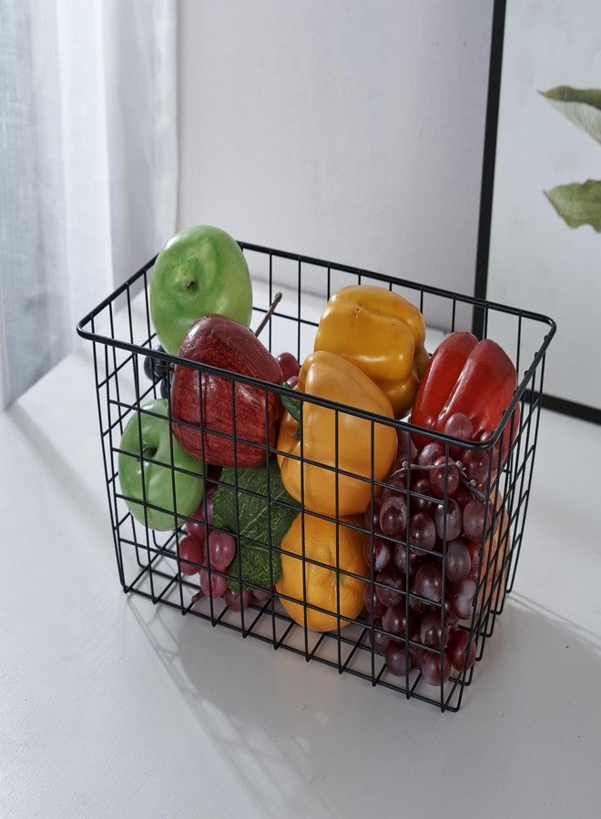 JUNCHU CHERRY 4 Pack【Extra Large】Hanging Kitchen Basket,Wire Storage Basket,with Traceless Tape and 3M High-Strength Plastic Hooks,no Drilling,for Cabinet Storage,Kitchen,Bathroom,Storage Room,large capacity - Image 5