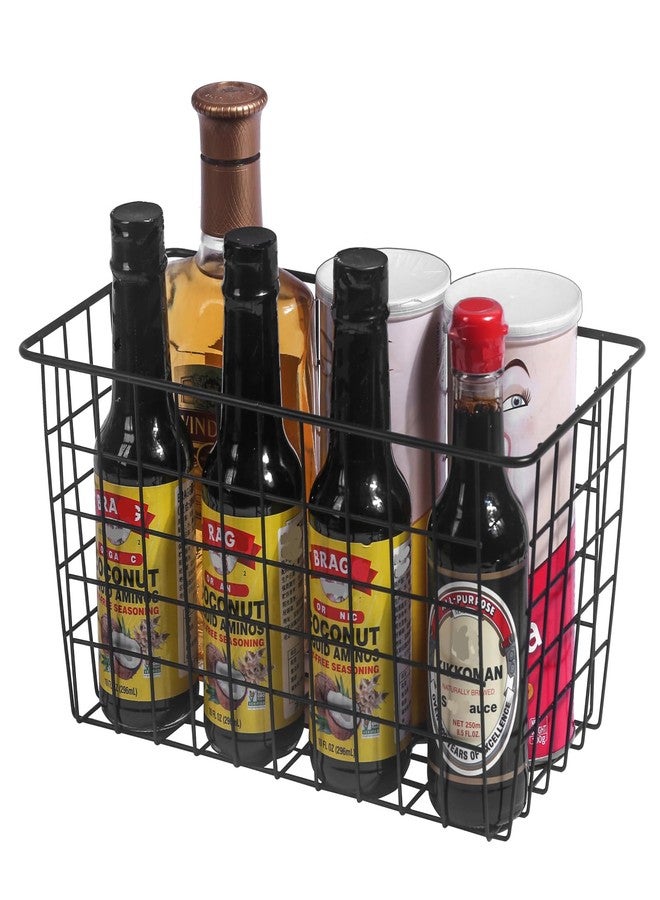 JUNCHU CHERRY 4 Pack【Extra Large】Hanging Kitchen Basket,Wire Storage Basket,with Traceless Tape and 3M High-Strength Plastic Hooks,no Drilling,for Cabinet Storage,Kitchen,Bathroom,Storage Room,large capacity - Image 4