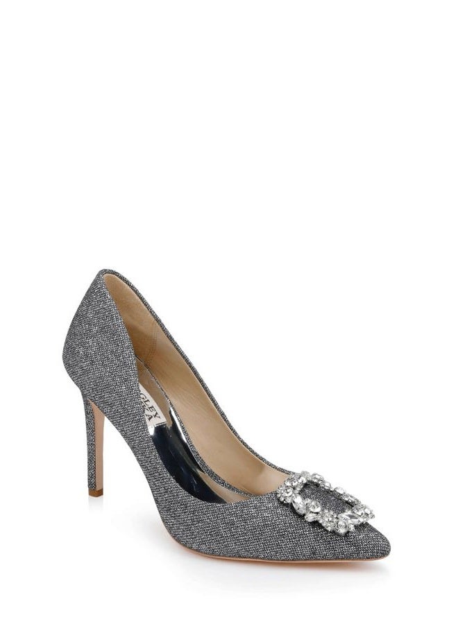 Badgley Mischka Women's Cher Pump - Women's Pumps with 3.75" Stiletto Heels, Pewter Glitter, 37-38 EU - Image 1