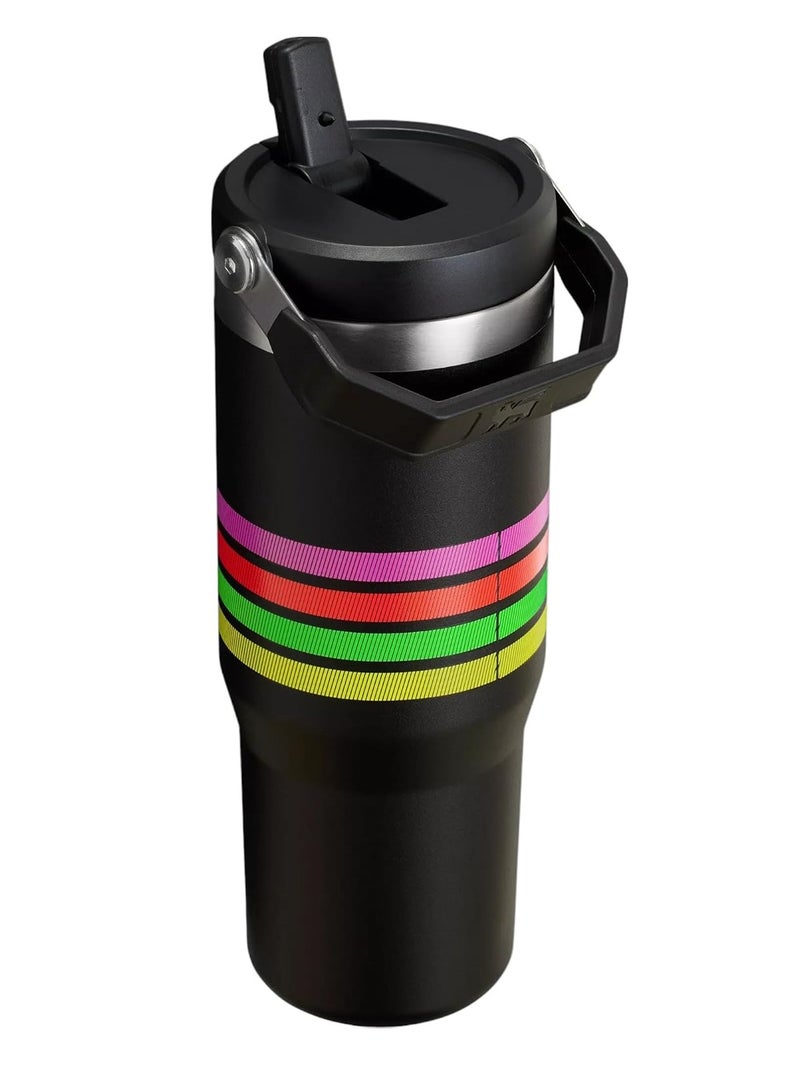 Stanley STANLEY IceFlow Stainless Steel Tumbler with Straw - Vacuum Insulated Water Bottle for Home, Office, or Car - Reusable Cup with Leak-Resistant Flip Straw, Keeps Drinks Cold for 12 Hours or Iced for 2 Days, 30 oz Neon Multi - Image 2