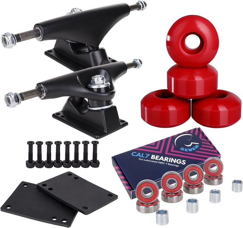 Cal 7 Skateboard Complete Combo with 139 mm Trucks, 52 mm Wheels, Bearings, Durable Skateboard Hardware Kit, Starter Set for Standard Skateboards - Image 2