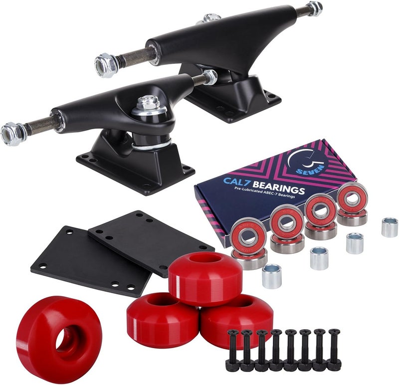 Cal 7 Skateboard Complete Combo with 139 mm Trucks, 52 mm Wheels, Bearings, Durable Skateboard Hardware Kit, Starter Set for Standard Skateboards - Image 1