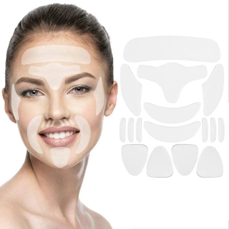 16 Pcs Reusable Anti-Wrinkle Patches – Forehead, Neck & Eye Pads, Wrinkle Removal Stickers for Face, Skin Care & Beauty Health - Image 1