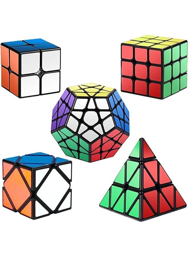 مجموعة مكعبات السرعة من روبيك مكونة من 5 قطع - 2x2x2 3x3x3 هرم ميجامينكس Skew Cube مجموعة مكعبات ألغاز مكعبات لعبة هدية للأطفال والكبار - Image 1