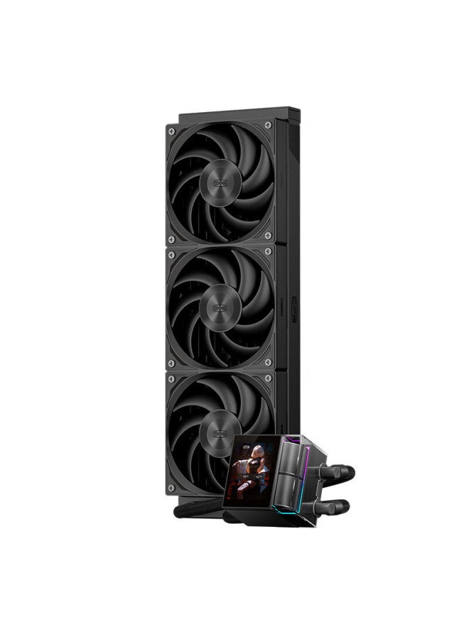 Pccooler Ds360 Display, Black All-in Cpu Water Cooler, Temperature Display, 2.4-inch Ips Lcd Screen, Argb Water Block, Supports 1700/am5 - Image 1