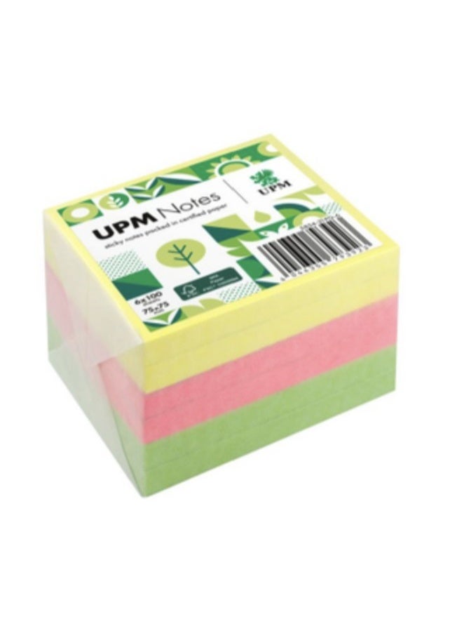 UPM - STICKY NOTE, 75x 75mm, Brilliant color, (Environmentally friendly) - 600Sheets