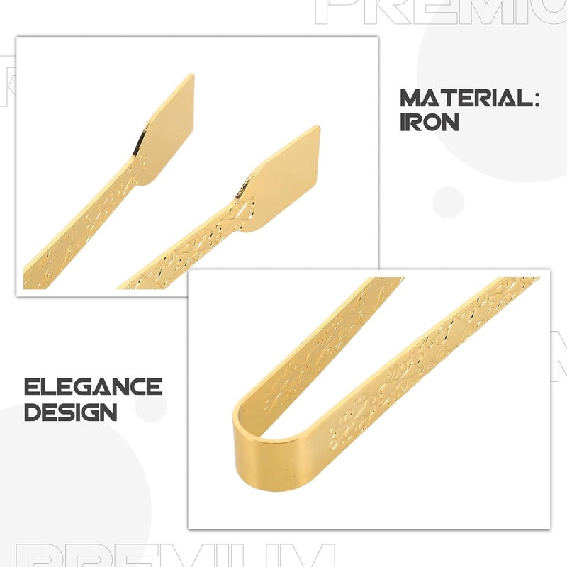 Arabic Metal Incense Tongs Charcoal Tweezers for Aromatherapy Burner Accessories, Gold Iron Art Material, 3pcs Set for Home Fragrance and Relaxation Use - Image 3