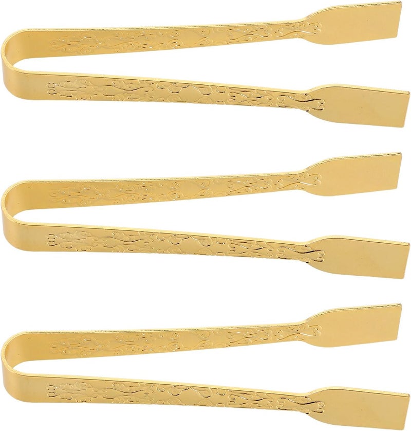 Arabic Metal Incense Tongs Charcoal Tweezers for Aromatherapy Burner Accessories, Gold Iron Art Material, 3pcs Set for Home Fragrance and Relaxation Use - Image 1