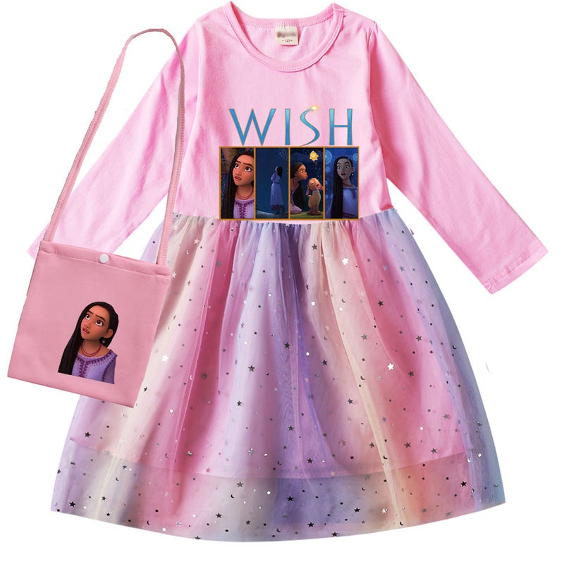 Star Wish Wish Wish Girls' Cartoon Printed Children'S Clothes One-Piece Delivery 9048 - Image 3