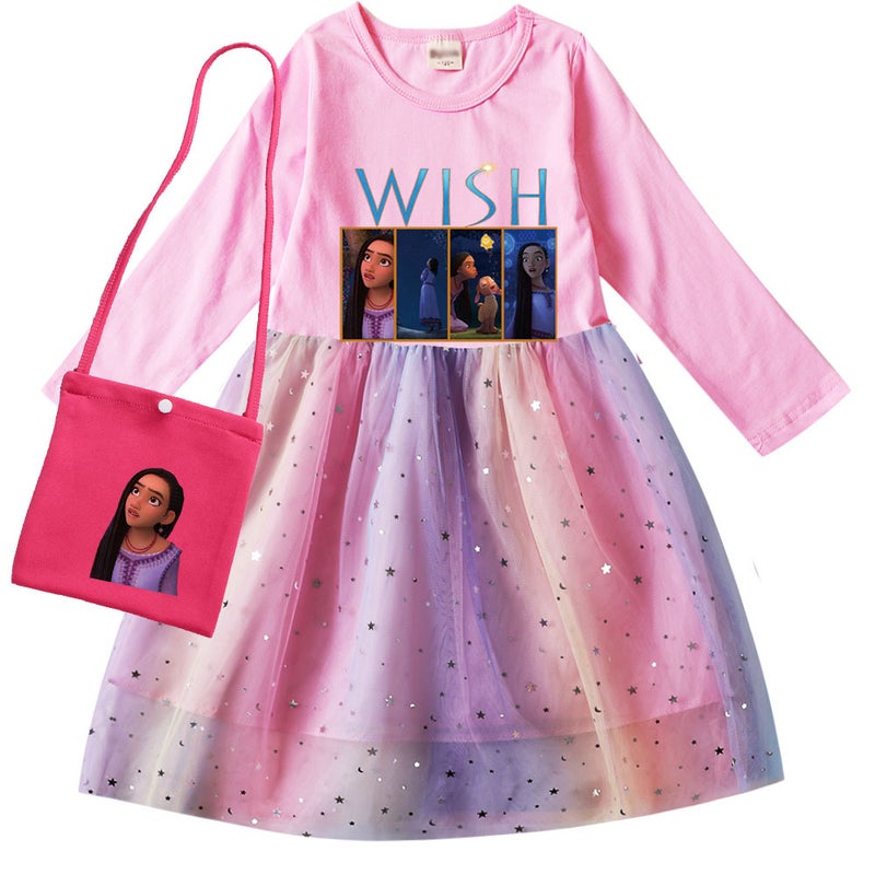 Star Wish Wish Wish Girls' Cartoon Printed Children'S Clothes One-Piece Delivery 9048 - Image 2