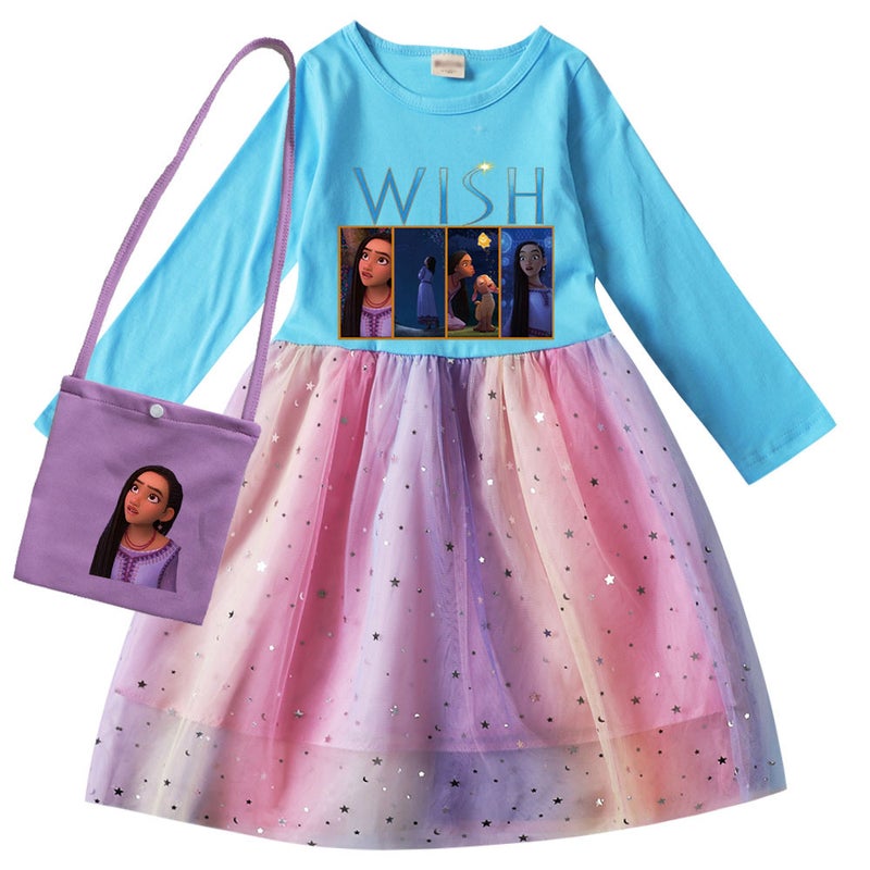 Star Wish Wish Wish Girls' Cartoon Printed Children'S Clothes One-Piece Delivery 9048 - Image 4