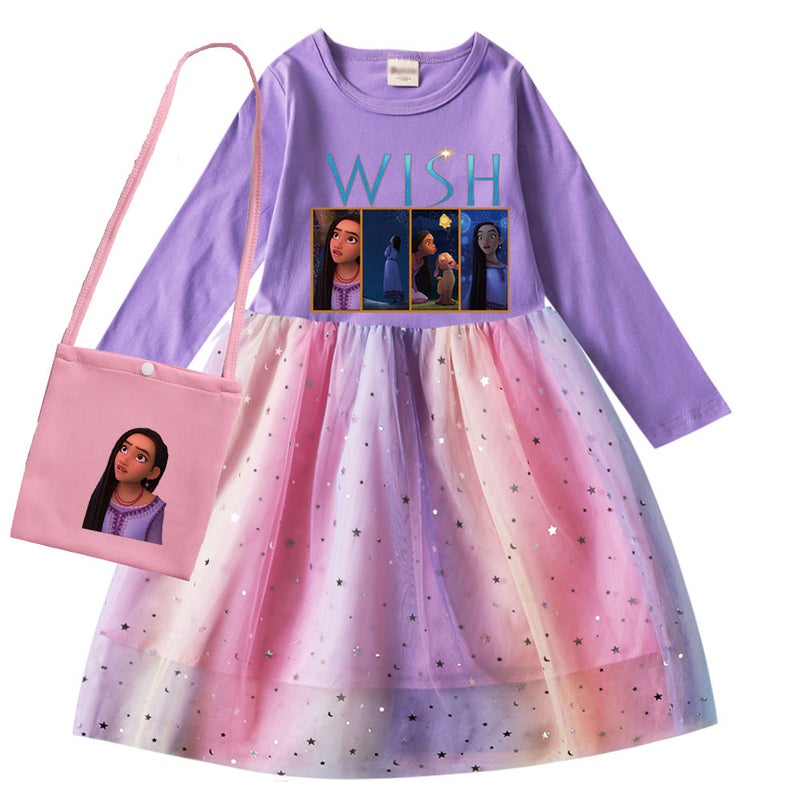 Star Wish Wish Wish Girls' Cartoon Printed Children'S Clothes One-Piece Delivery 9048 - Image 1