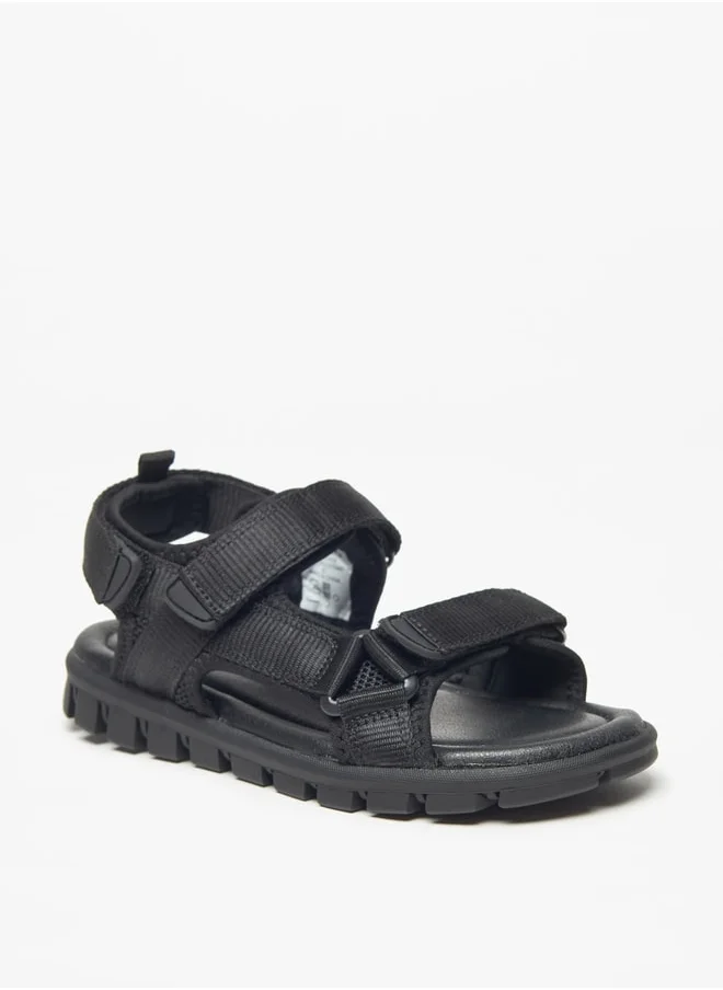 JUNIORS Boys Panelled Sandals with Hook and Loop Closure