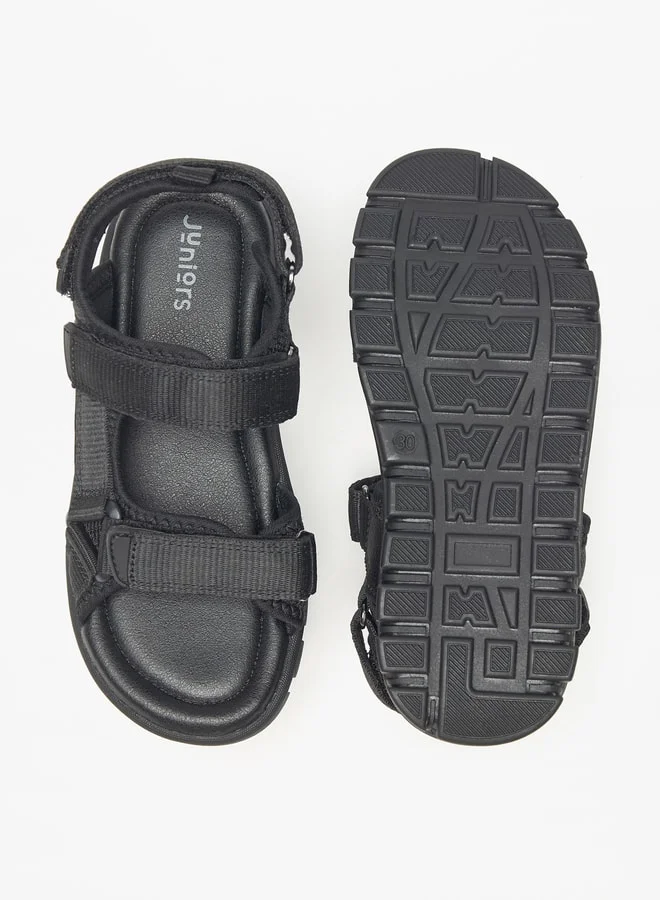 JUNIORS Boys Panelled Sandals with Hook and Loop Closure