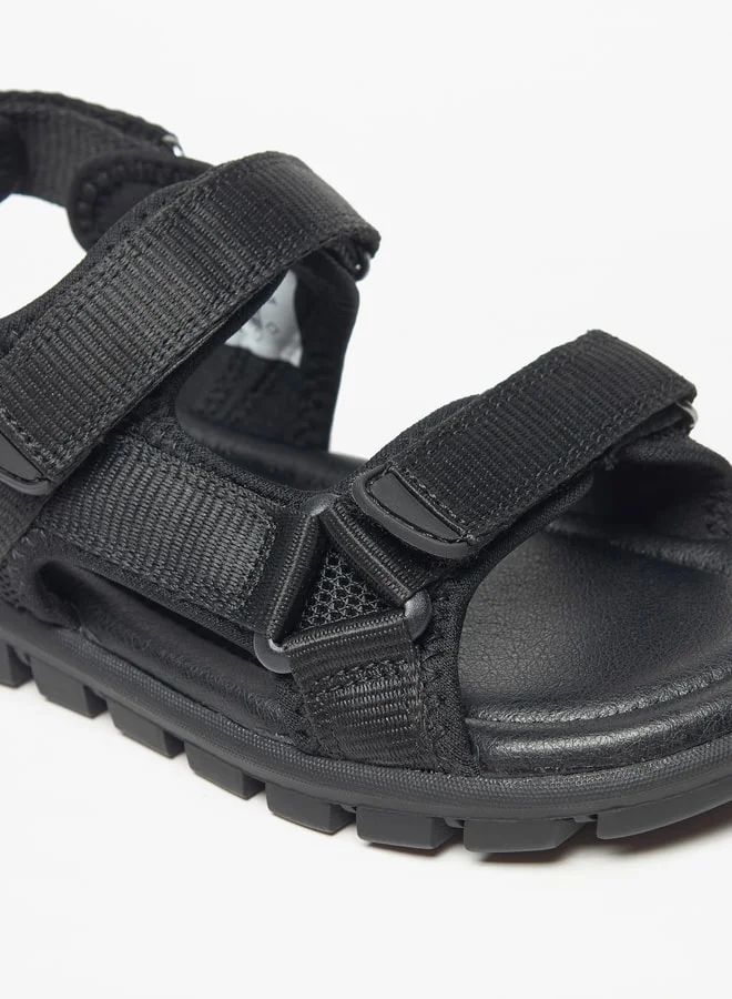 JUNIORS Boys Panelled Sandals with Hook and Loop Closure