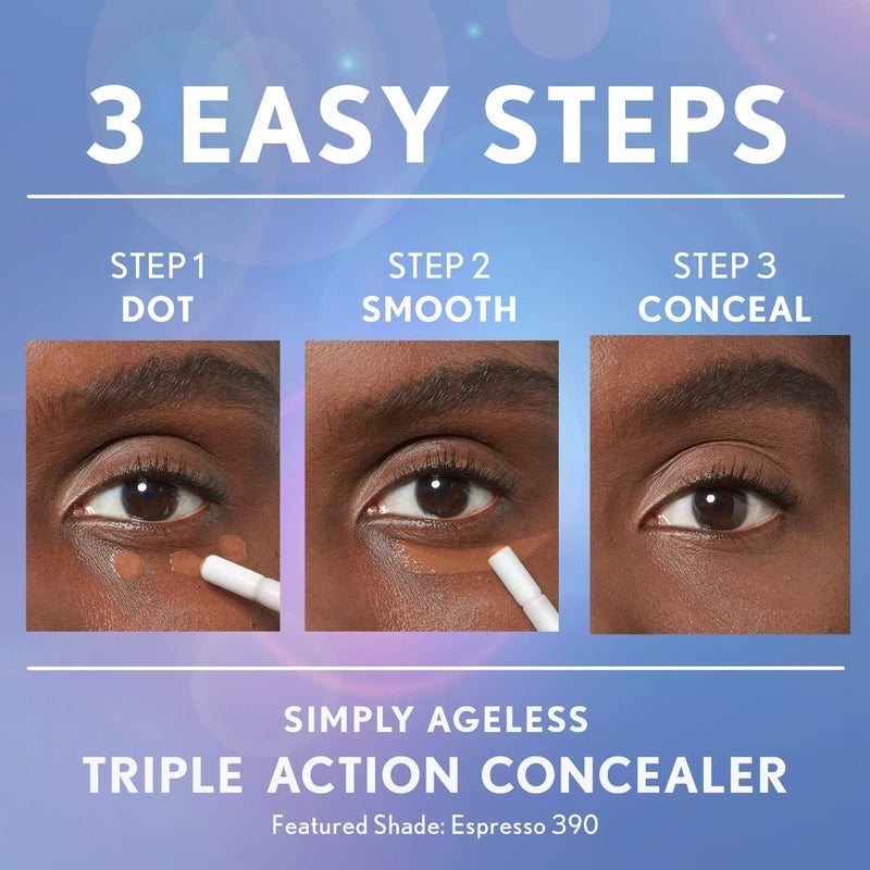 COVERGIRL Simply Ageless Triple Action Concealer, Warm Beige, Pack of 1 - Image 3