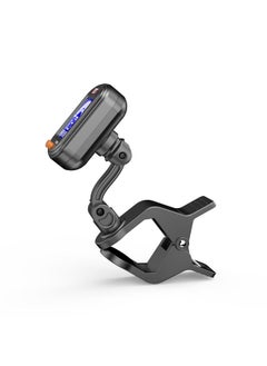 AROMA Clip-on Tuner Mini Portable Digital Tuning Device Multi-function LCD Display Rotating Clip for Chromatic Guitar Bass Ukulele