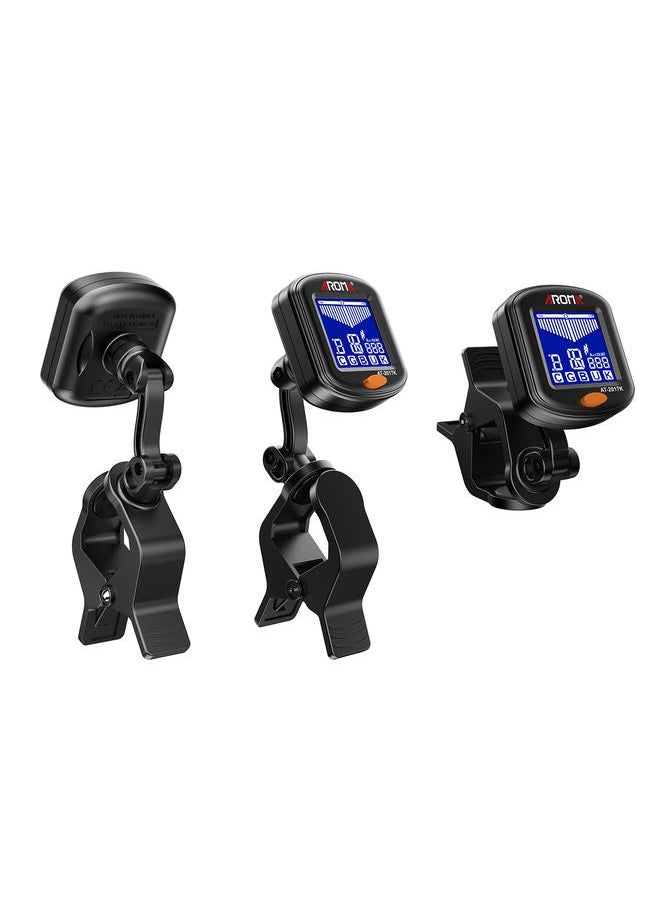 Thoraya - AROMA Clip-on Tuner Mini Portable Digital Tuning Device Multi-function LCD Display Rotating Clip for Chromatic Guitar Bass Ukulele - Image 1