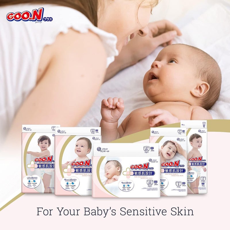 Goon Plus Diapers L Size up to 31 lb Unisex 54 Count Japanese Tape Straps Sensitive Skin Made in Japan - Image 4