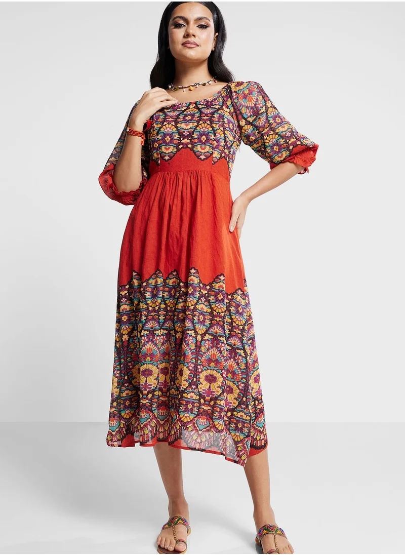 Label RITU KUMAR Colorblock Printed Dress