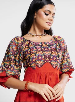 Label RITU KUMAR Colorblock Printed Dress  - Image 3