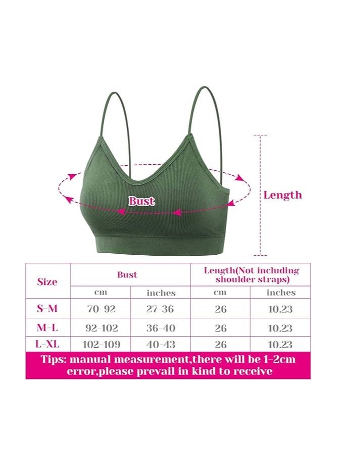 Padded Bralettes for Women, 6 Pcs Sports Bras for Women Pack, V Neck Cami Bando Bra for Women Girls  - Image 5