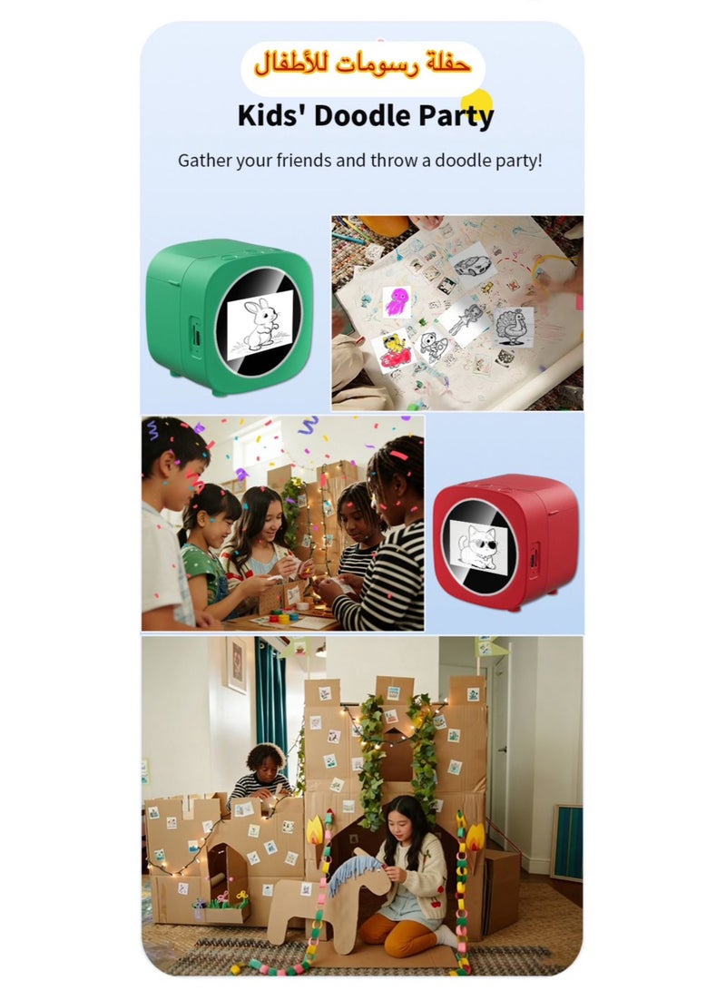 Rofee Ai Mini printer Magic Box , Voice  image Generator ,Sticker Smart Printer, Instant Thermal Printing . Creative Learning Tool .Draw & Doodles ,2.4 inch HD Screen , Best Gift For Boys & Girls (Red) - Image 3