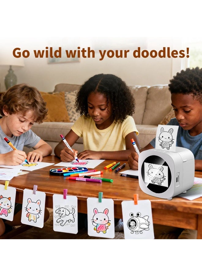 Rofee Ai Mini printer Magic Box , Voice  image Generator ,Sticker Smart Printer, Instant Thermal Printing . Creative Learning Tool .Draw & Doodles ,2.4 inch HD Screen , Best Gift For Boys & Girls (Red) - Image 4