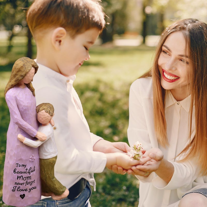 AcowSpt Mom Gifts from Son, Boy Mom Gift, Gift for Moms from Son, Mother of The Groom Gifts, Sculpted Hand-Painted Figurine - Image 5