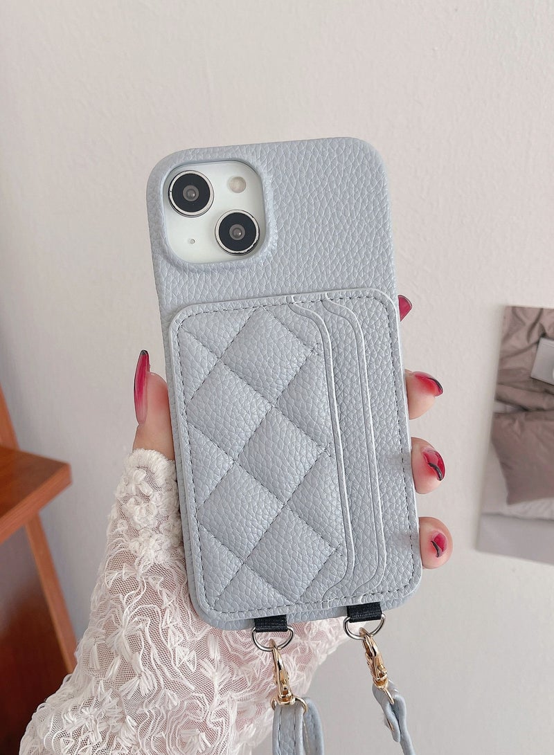 Suteni Crossbody Strap Back Cover Card Slots Leather Phone Case for iPhone 