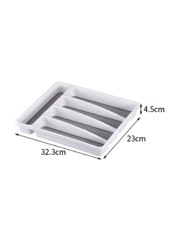 Kitchen Drawer Organizer  for Drawer Flatware Organizer 5 Compartment White - Image 4