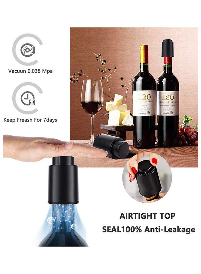 HomarKet 2-Piece Wine Stoppers Black 5x5x8cm - Image 3