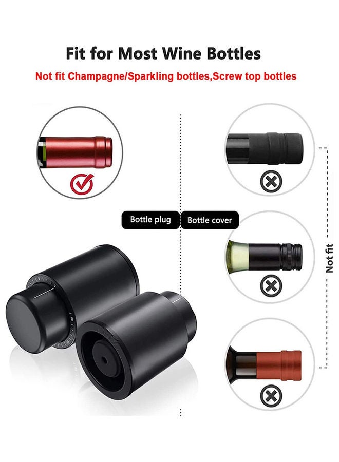 HomarKet 2-Piece Wine Stoppers Black 5x5x8cm - Image 4