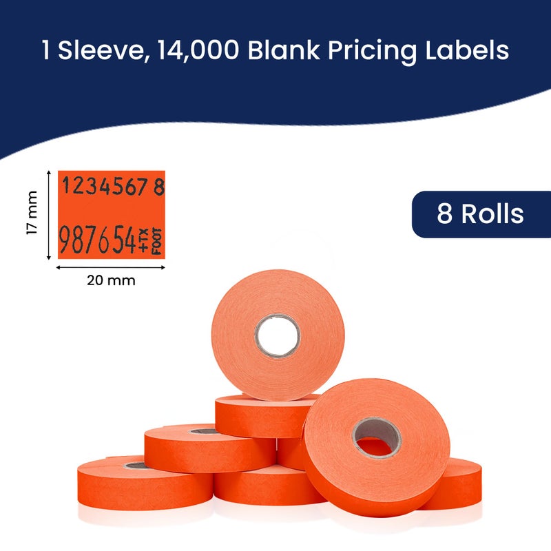 Perco Fluorescent Red Pricing Labels for Monarch 1136 Price Gun - 8 Rolls, 14,000 Pricemarking Labels - Image 3