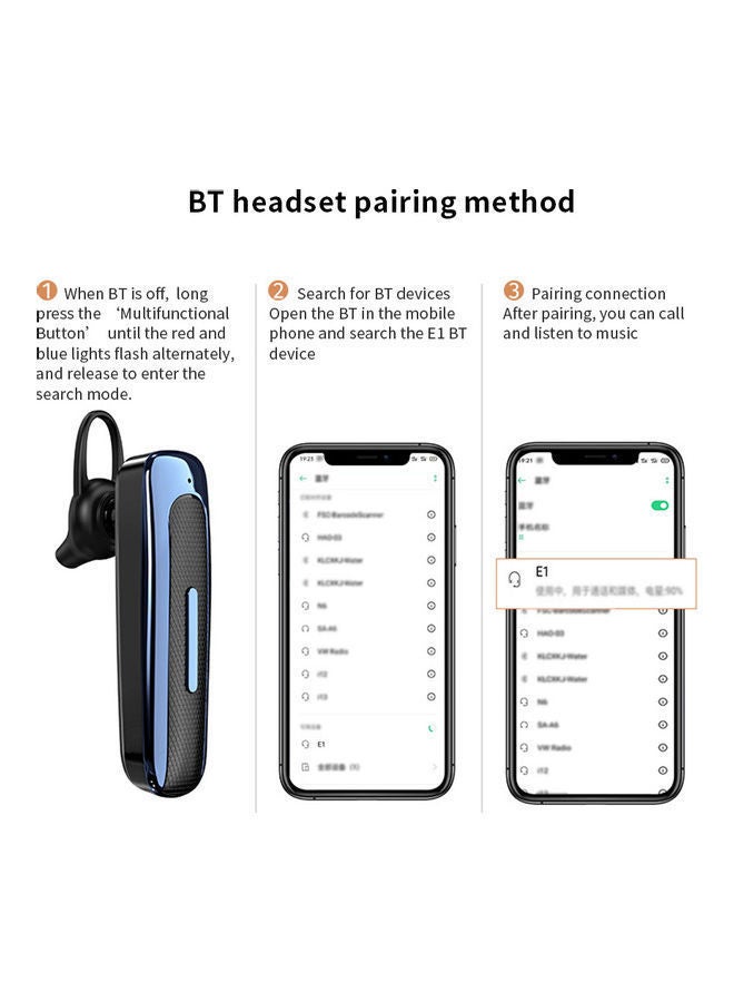 NIBEMINENT In-Ear Single Bluetooth Headset Black/Red  - Image 2