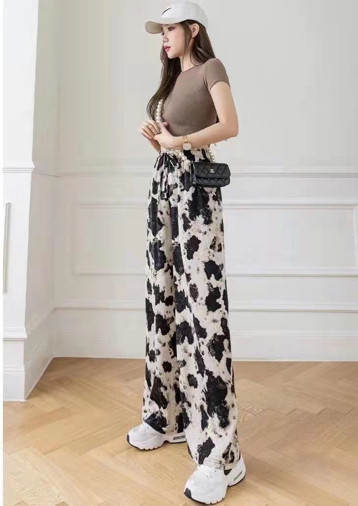 Summer Ink-Dye Casual Trousers for Women Stone Flower - Image 1