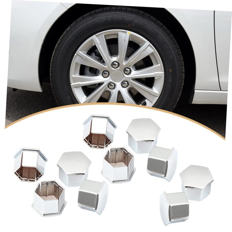 10Pcs Silver Wheel Nut Covers Hex Lug Protectors Corrosion Resistant Easy Fit - Image 4