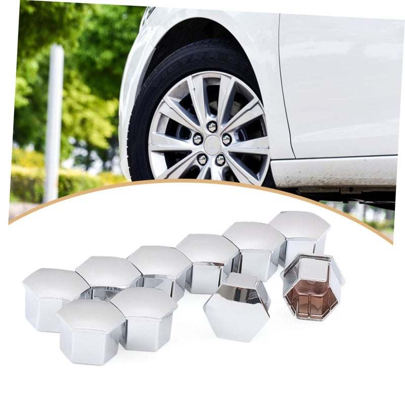 10Pcs Silver Wheel Nut Covers Hex Lug Protectors Corrosion Resistant Easy Fit - Image 5