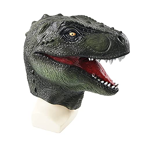 ReneeCho Novelty Halloween Costume Dinosaur Mask Latex Raptor Animal Head Jurassic - Image 5