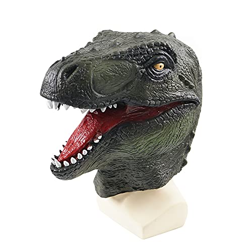 ReneeCho Novelty Halloween Costume Dinosaur Mask Latex Raptor Animal Head Jurassic - Image 3